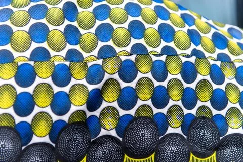 Pattern of circles on colorful fabric 写真素材