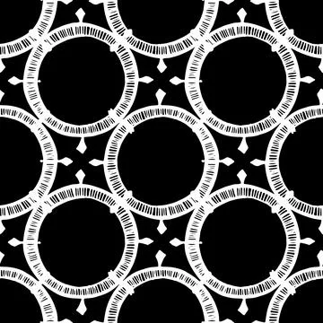 A pattern of circles in geometric order with lines forming a cross. abstract Stock Illustration