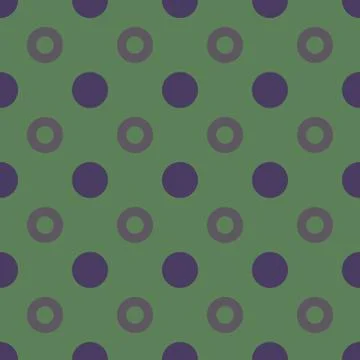 Pattern from circles on green seamless design background. Stock Illustration