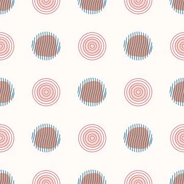 A pattern of circles of pastel colors for use in textiles Illustrazione stock