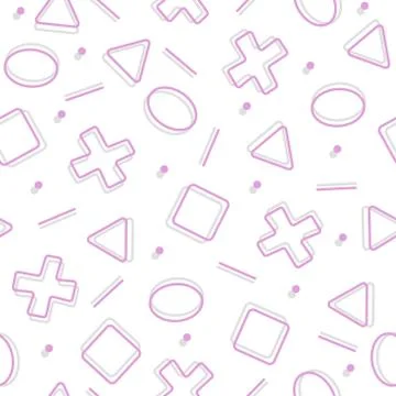 Pattern circles square triangle circle in purple colors Illustrazione stock