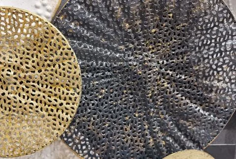 Pattern of circles, triangles and stripes 写真素材