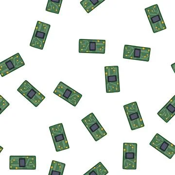 Pattern circuit microchip cartoon vector Stockillustratie