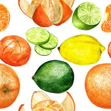 Pattern with citruses Stock Illustration