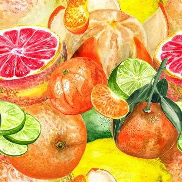 Pattern with citruses Stock Illustration