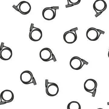 Pattern city bicycle lock cartoon vector Stock Illustration