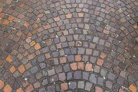 Pattern city square stone background folded semicircle dark brown 스톡 사진