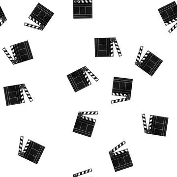 Pattern clap clapperboard cartoon vector Stock Illustration