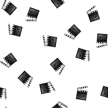 Pattern clapper clapperboard cartoon vector Stock Illustration