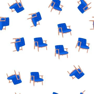 Pattern classic accent chair cartoon vector Stock Illustration