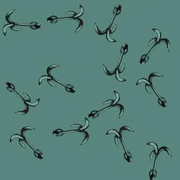 Pattern classic anchor sketch hand drawn Stock Illustration