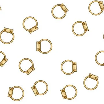 Pattern Classic brass ring pull drawer handle design Stock Illustration