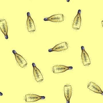 Pattern classic bulb vintage sketch hand drawn Illustrazione stock