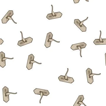 Pattern Classic door handle and keyhole providing home access Illustration