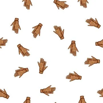 Pattern classic leather gloves cartoon vector Stockillustratie