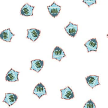 Pattern classic retro forest badge cartoon vector Illustrazione stock