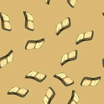 Pattern classic vintage book sketch hand drawn Stock Illustration