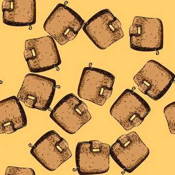 Pattern classic wallet sketch hand drawn Stock Illustration