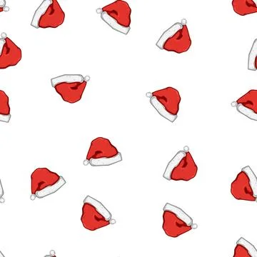 Pattern claus hat santa cartoon vector Stock Illustration