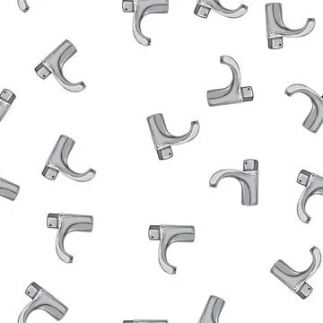 Pattern clean bathroom faucet cartoon vector Stock Illustration