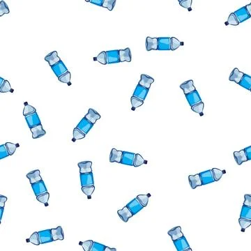 Pattern clean mineral water bottle cartoon vector Stock Illustration