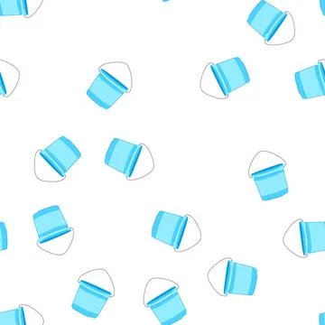 Pattern clean plastic bucket cartoon vector Stock Illustration