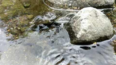 Pattern of clear water flow in the rock 34 Stock Footage 208576978