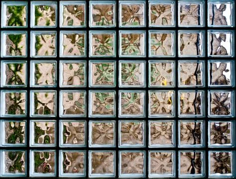 Pattern of clear white Glass block wall Stock Photos