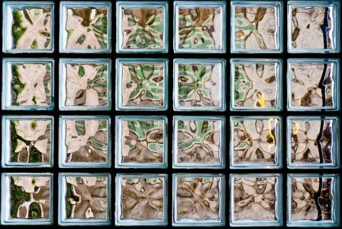 Pattern of clear white Glass block wall Stock Photos