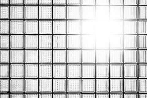 Pattern of clear white Glass wall surface with lens flare, Backg Illustrazione stock