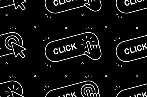 Pattern with Click here with hand and Click here with Cursor Stock Illustration