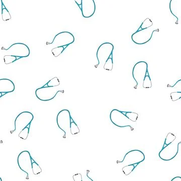 Pattern clinic stethoscope cartoon vector Stock Illustration
