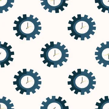 The pattern of the clock icon in the settings on a light background Stock Illustration