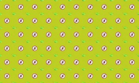 Pattern of clocks with green background and purple hands Stock Illustration