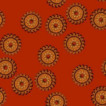 Pattern clockwork gears steampunk sketch hand drawn Stock Illustration
