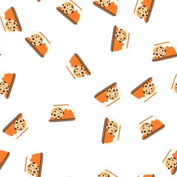 Pattern closed container holding chocolate chip ice cream Stock Illustration
