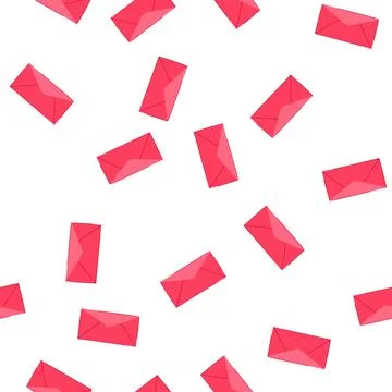 Pattern closed red envelope waiting for important message delivery Illustrazione stock