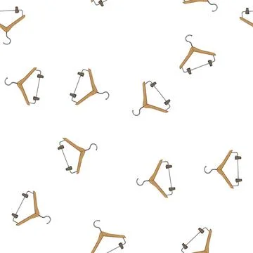 Pattern closet hanger clothes cartoon vector Stock Illustration