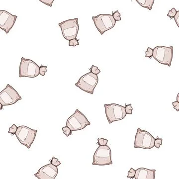 Pattern Cloth sack with blank label for text イラスト素材