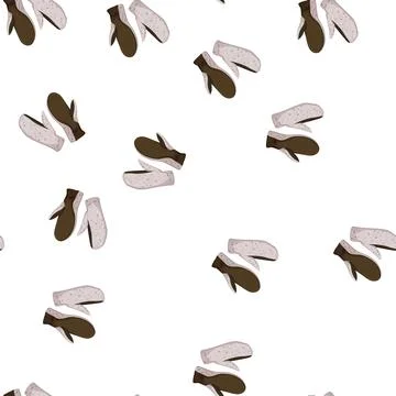 Pattern clothes mittens gloves winter cartoon vector Illustrazione stock