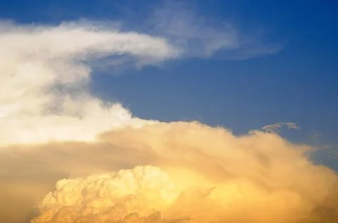 Pattern of cloud formation against blue skies ; Pune ; Maharashtra ; India .. Stock Photos