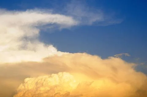 Pattern of cloud formation against blue skies ; Pune ; Maharashtra ; India... Stock Photos