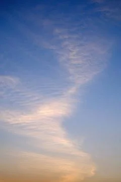 Pattern of cloud formation against blue skies ; Pune ; Maharashtra ; India... Foto stock