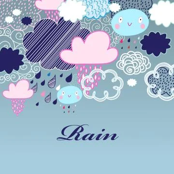 Pattern of clouds and rain 스톡 일러스트