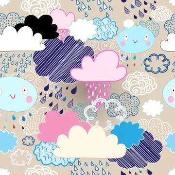 Pattern of clouds and rain イラスト素材