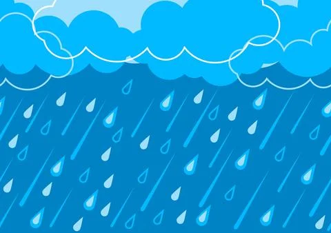 Pattern with clouds and rain. Stylized background with rain. イラスト素材