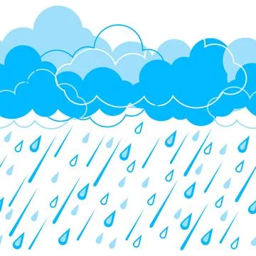 Pattern with clouds and rain. Stylized background with rain. Illustrazione stock