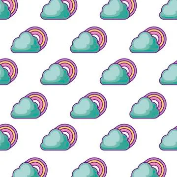 Pattern of clouds and rainbows 스톡 일러스트