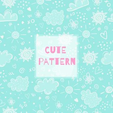 Pattern with clouds 스톡 일러스트