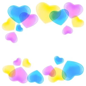 Pattern with CMYK hearts 스톡 일러스트